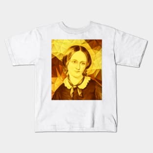Emily Bronte Golden Portrait | Emily Bronte Artwork 11 Kids T-Shirt